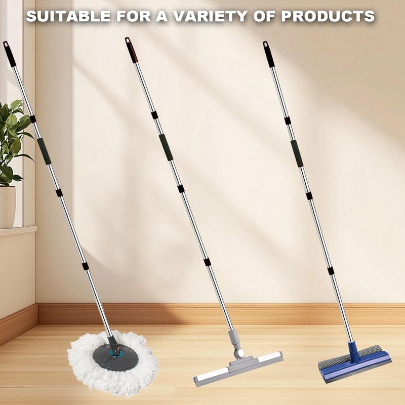Xifando Mop Handle Replacement - 4-Section Adjustable from 30" to 58" - Durable Stainless Steel Mop Pole with American Thread Joint for Spin Mops & Brooms (Black) - Image 4